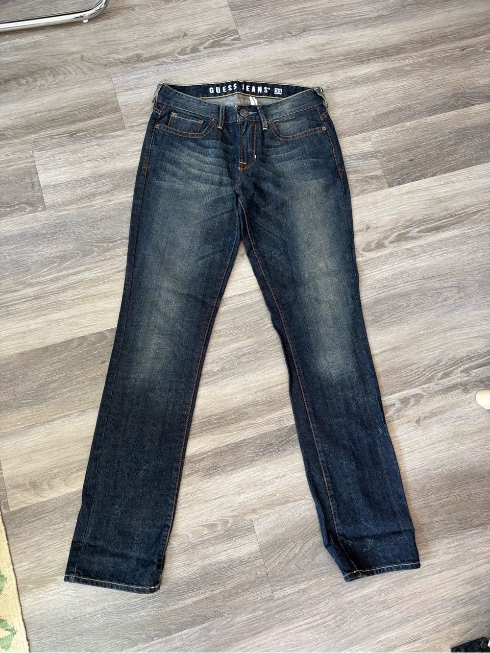 GUESS Dark Blue Slim Straight Leg Jeans Vintage